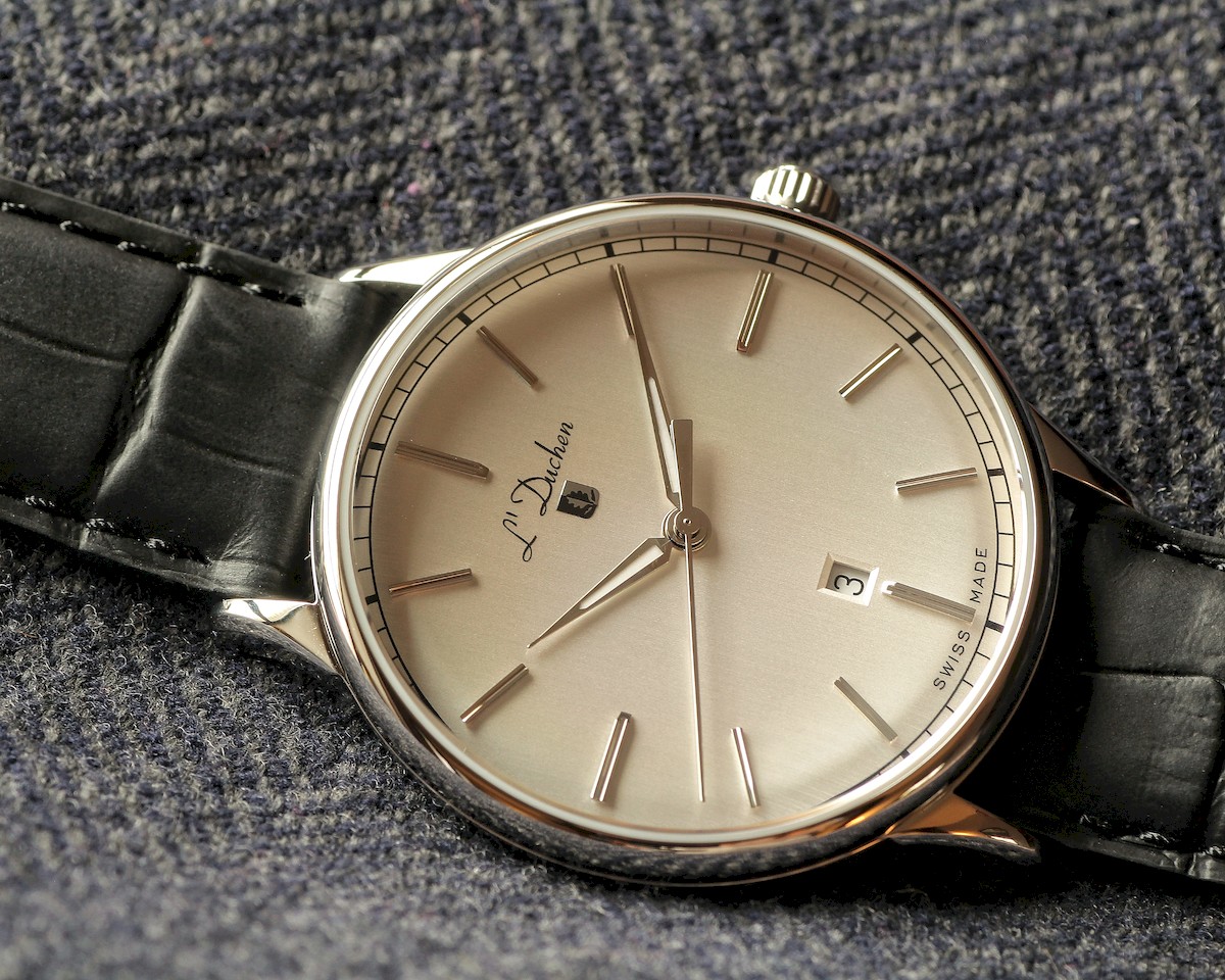 Мужские часы L`Duchen Vintage D 821.11.34, механизм кварцевый, циферблат бежевый, браслет кожа — Изображение 5
